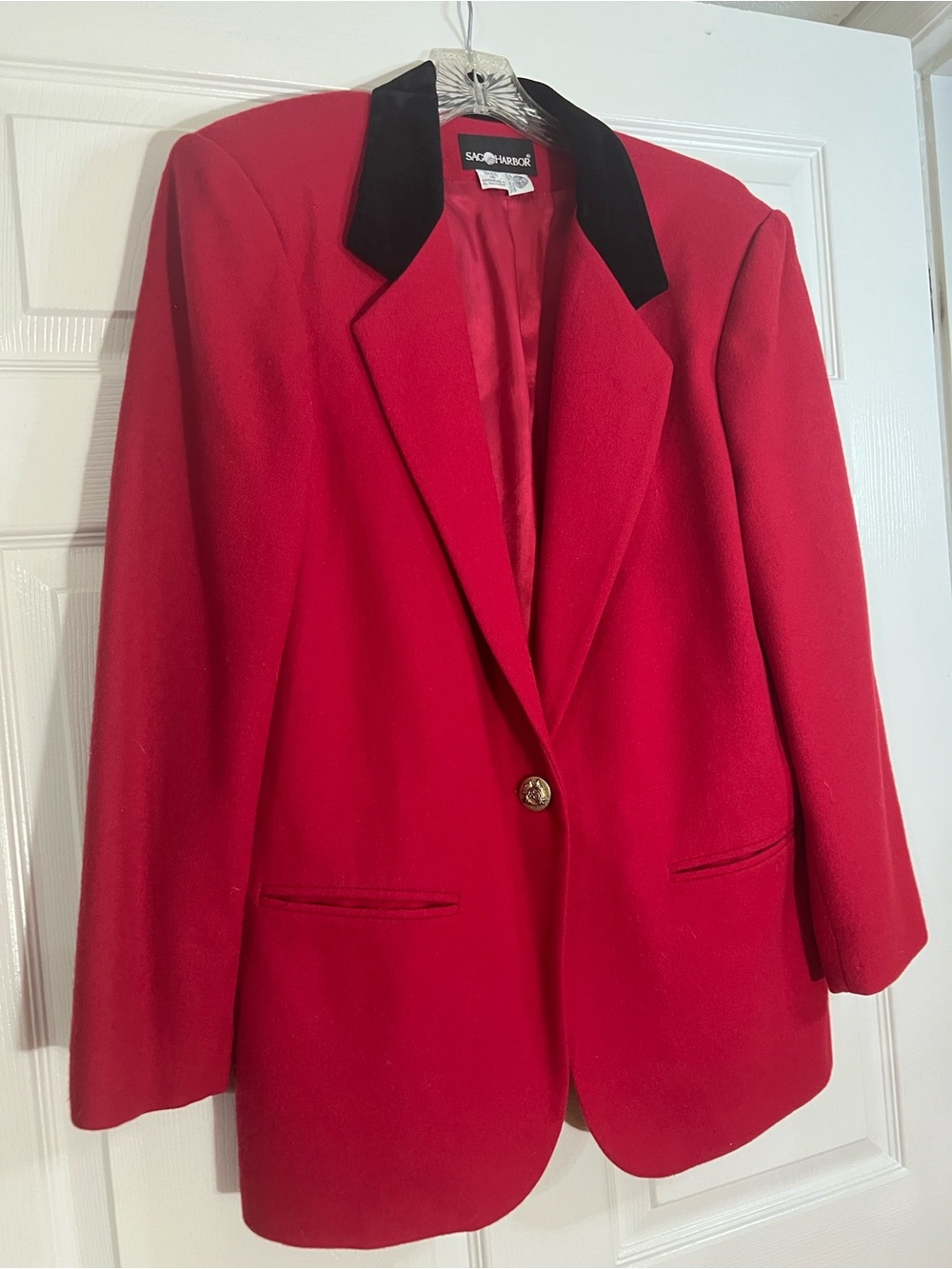 Sag Harbor Red Blazer with Black Velvet Collar
